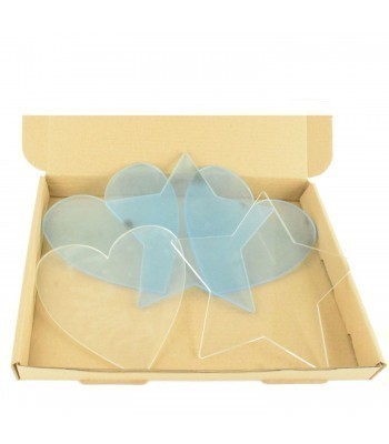 BARGAIN Pack of clear acrylic heart and star shapes